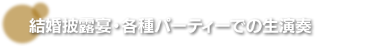 結婚披露宴・各種パーティでの生演奏