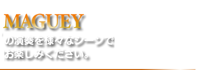 MAGUEYの演奏を様々なシーンでお楽しみください。